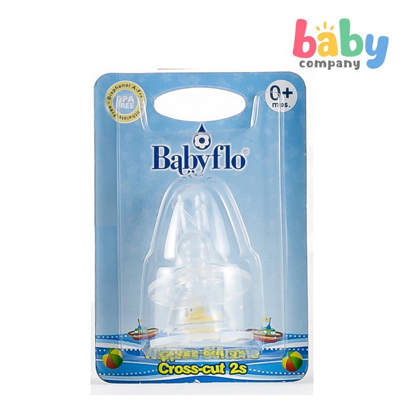 Babyflo Nipple Cross Cut-Silicone 2pcs