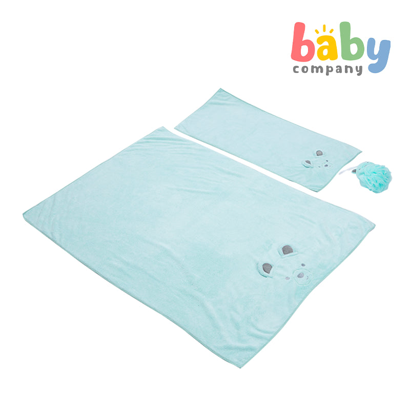 Bloom Coral 3-Piece Baby Bath Set - Blue Bear