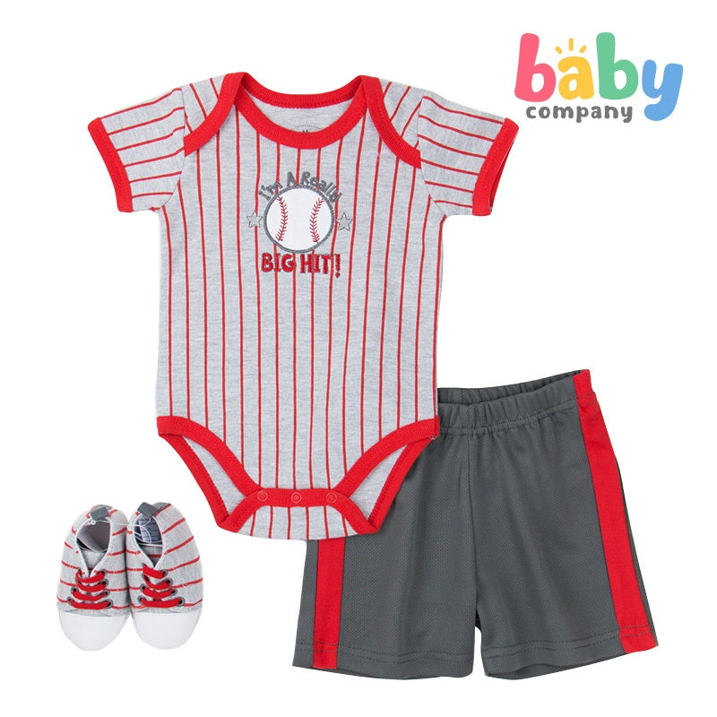 Mother's Choice Big Hit Bodysuit, Shorts and Shoes Set