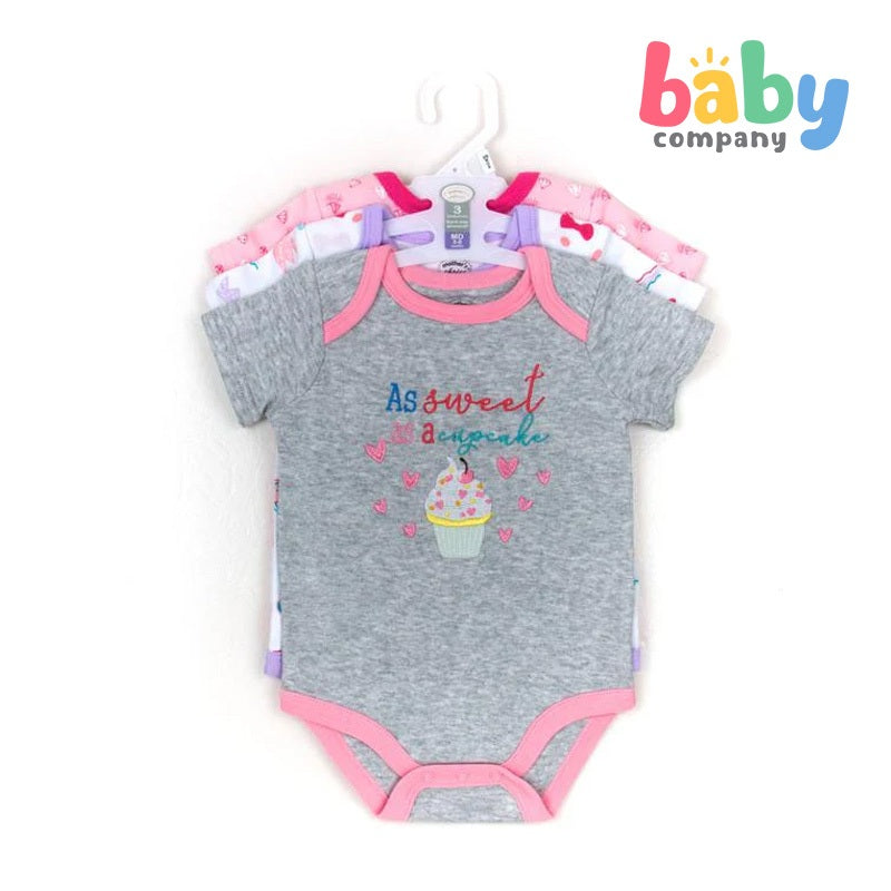 Mother's Choice 3 pcs Bodysuit Set - Sweet Cupcake