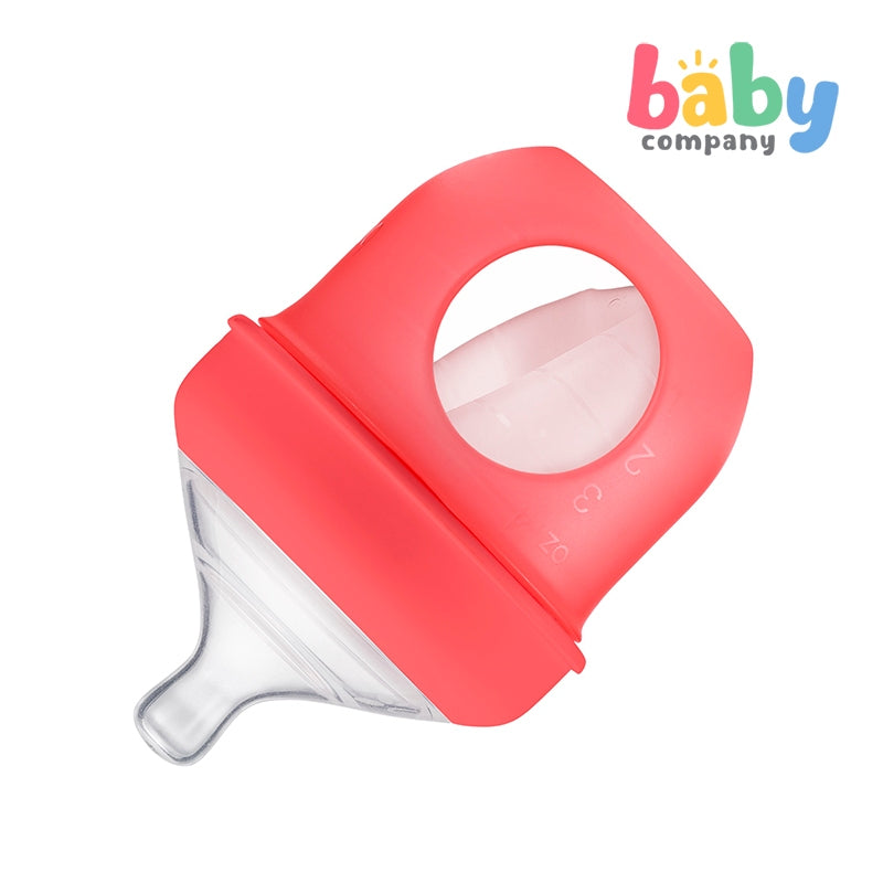 Boon Nursh Silicone Pouch Bottle - Coral, 4oz / 118ml - Single