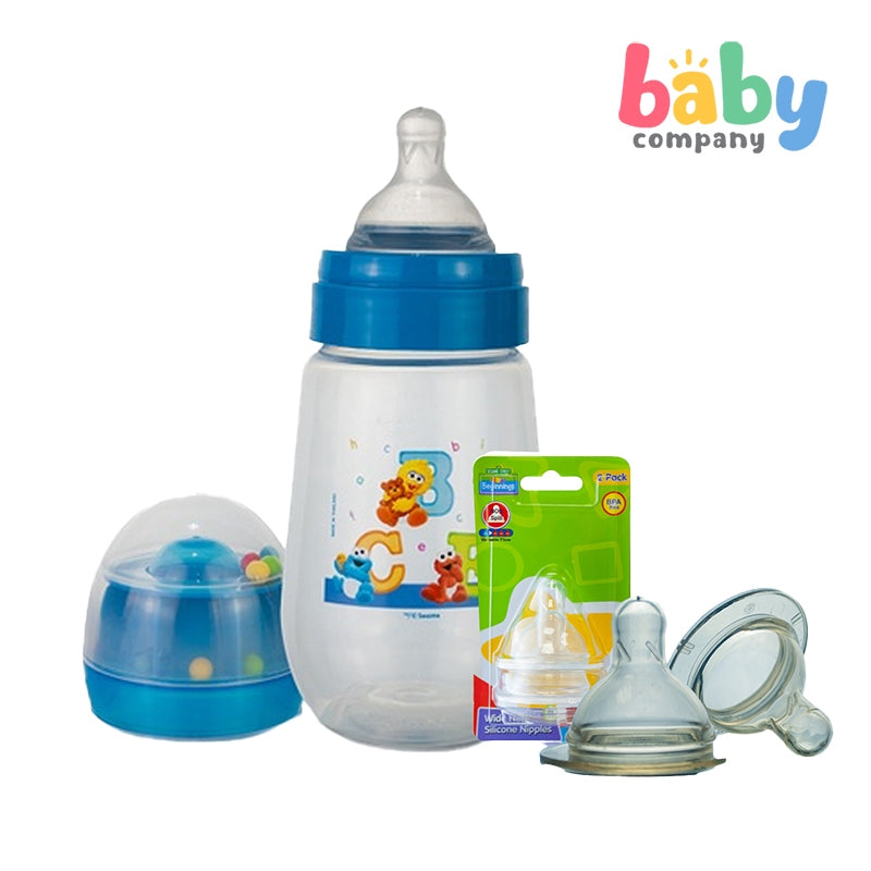 Sesame Beginnings 9oz Wide Neck Feeding Bottles