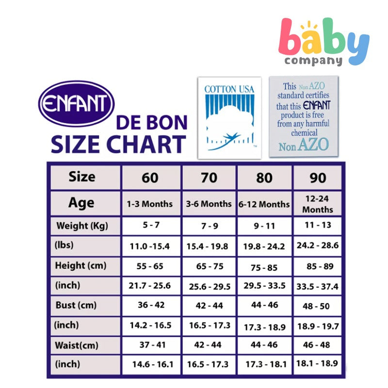 Debon By Enfant Newborn Baby Tie-Side Kimono Shirt with Long sleeves