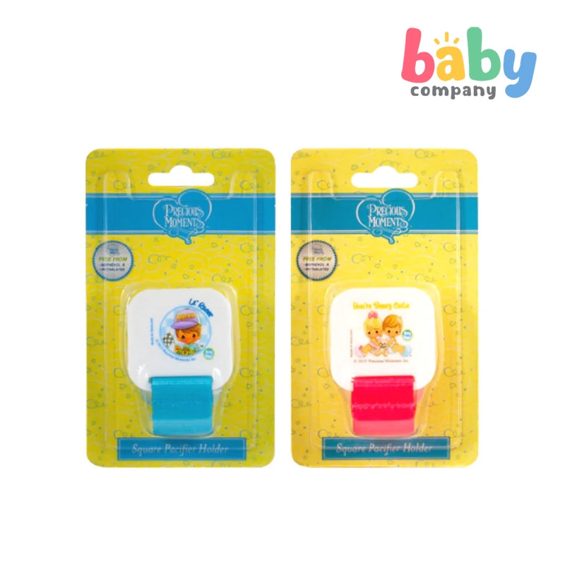 Precious Moments Square Clip Pacifier With Silicone Holder