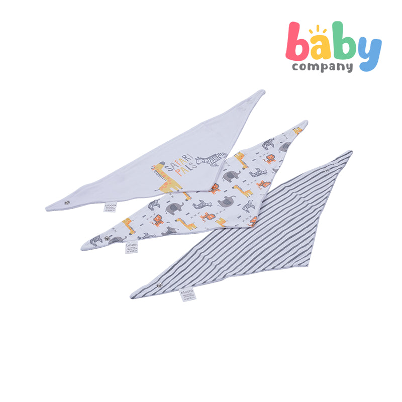 Bloom 3-Piece Bandana Bib - Safari & Lines