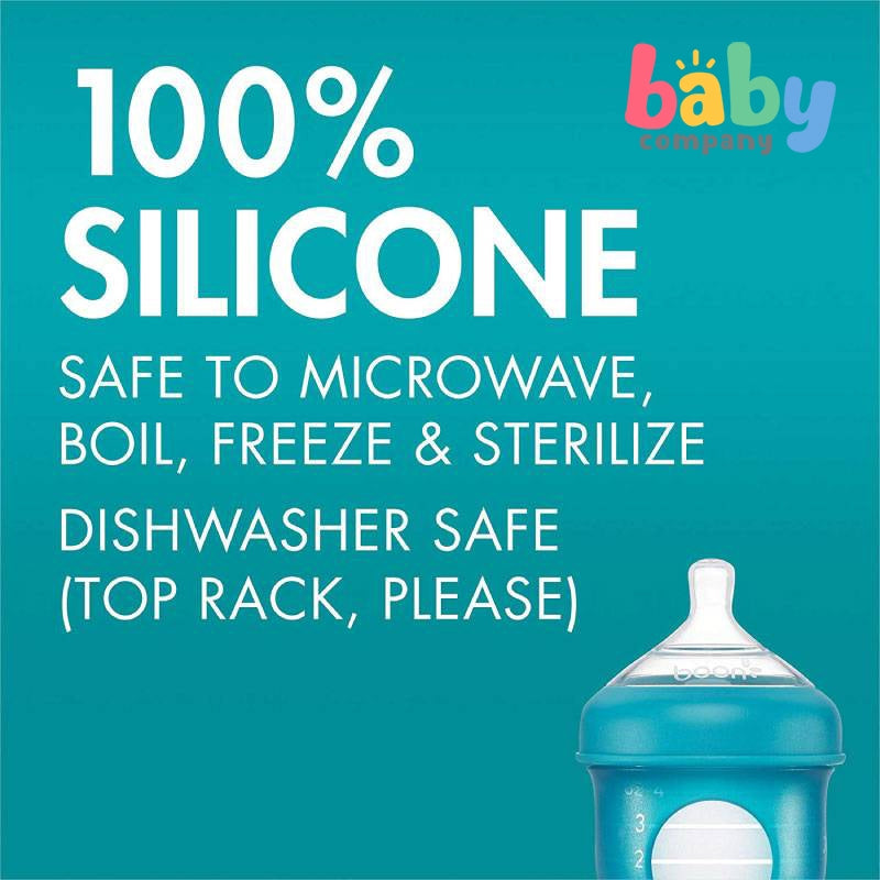 Boon 3-Pack Nursh Silicone Pouch Bottle 4oz/118ml - Blue Set