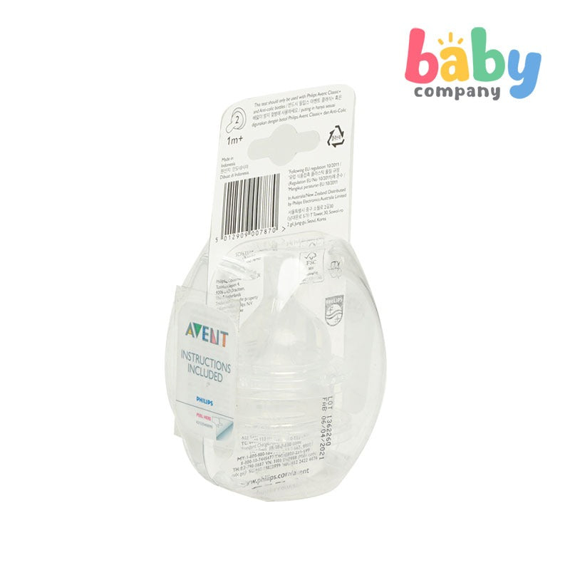 Philips Avent Anti-colic 2-pack Slow Flow Teats 1mo+