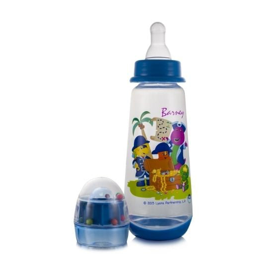 Barney 9oz Rattle Hood Bottle