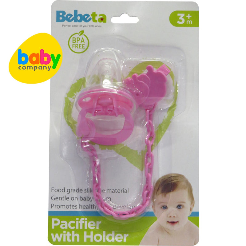 Bebeta Pacifier-Silicone With  Holder & Cover