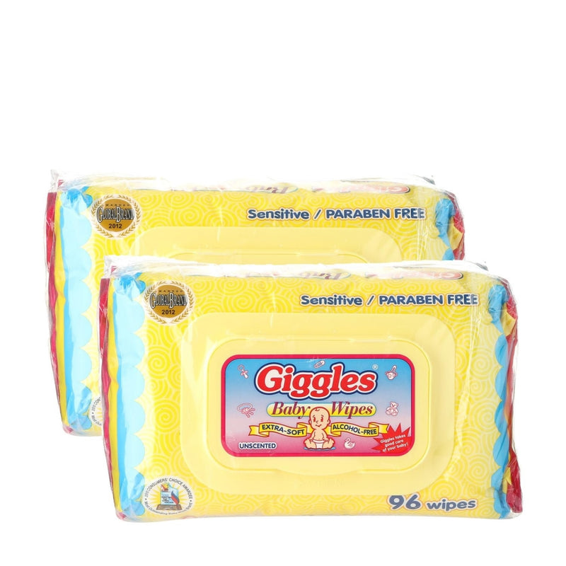Giggles 2-pack Baby Wipes Unscented