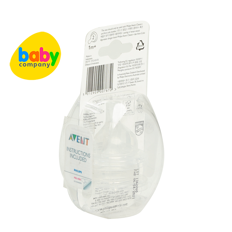 Philips Avent Anti-colic 2-pack Slow Flow Teats 1mo+