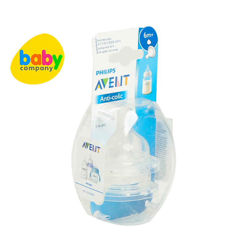 Philips Avent Anti-colic 2-pack Thick Feed Teats 6mo+