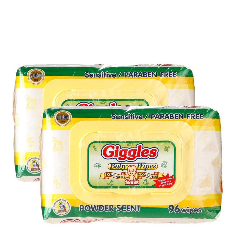 Giggles 2-pack Baby Wipes Powder Scent