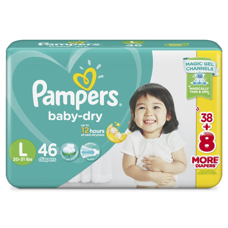 Pampers Baby Dry Taped Diapers Jumbo Pack Large 46s