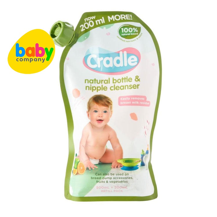 Cradle Natural Bottle & Nipple Cleanser - 700ml Refill Pack