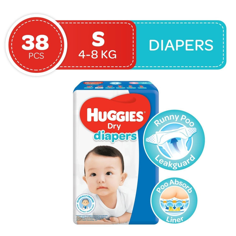 Huggies Dry Taped Diapers Small 38s