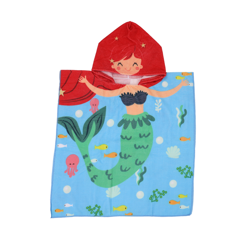 Bloom Printed Poncho Towel â€“ Mermaid