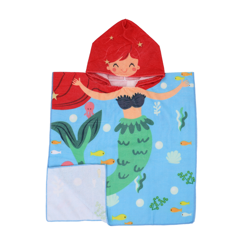 Bloom Printed Poncho Towel - Mermaid