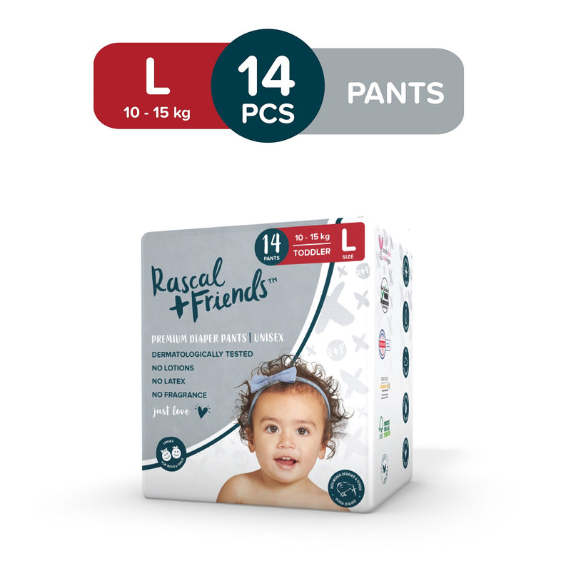 Rascal + Friends Diapers Pants, Convenience Pack - Large, 14 pads