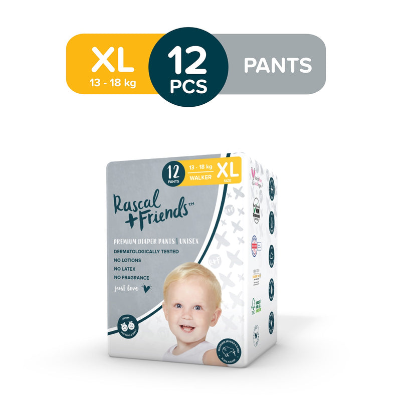 Rascal + Friends Diapers Pants, Convenience Pack - XL, 12 pads