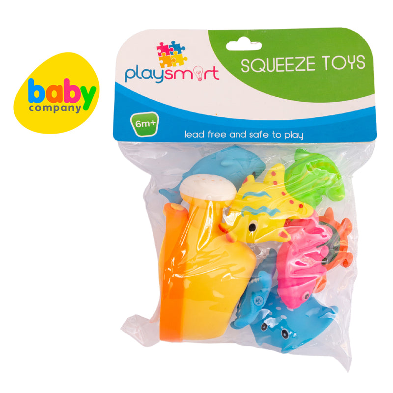 Playsmart Squeeze Toys - Sea Creatures in Bucket