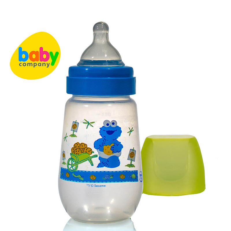 Sesame Beginnings 9 oz Wide-neck Feeding Bottle with Free Wide Neck Silicone Nipples 2 pc Fast Flow