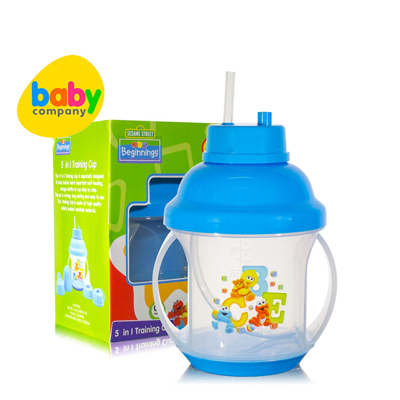 Sesame Beginnings 5 in 1 Training Cup with Free Plastic Bib