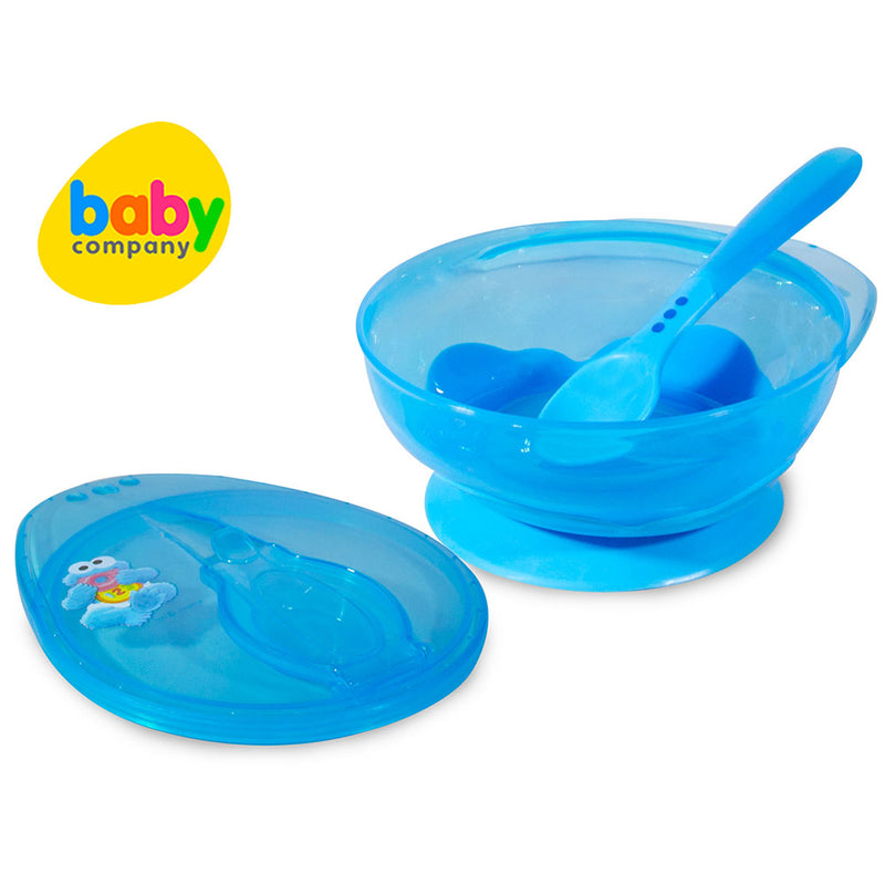 Sesame Beginnings Suction Bowl with Lid and Spoon and FREE Square Cup with Soft Spout Lid