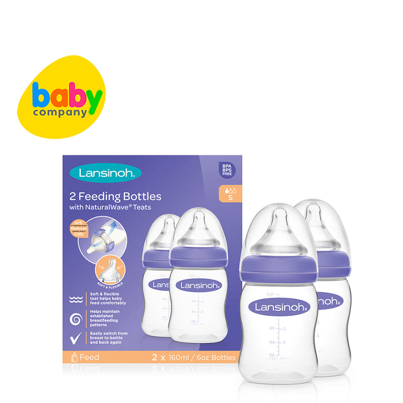 Lansinoh Feeding Bottle with Natural Wave Teat - Pack of 2
