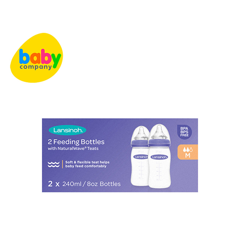 Lansinoh Feeding Bottle with Natural Wave Teat - Pack of 2