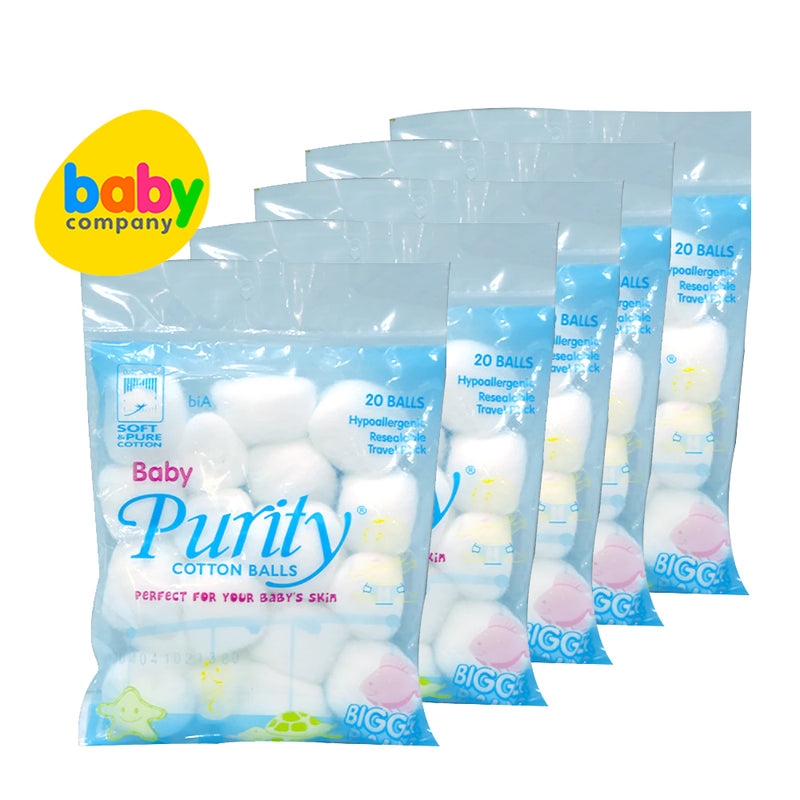 Baby Purity Cotton Balls 20s Pack of 5