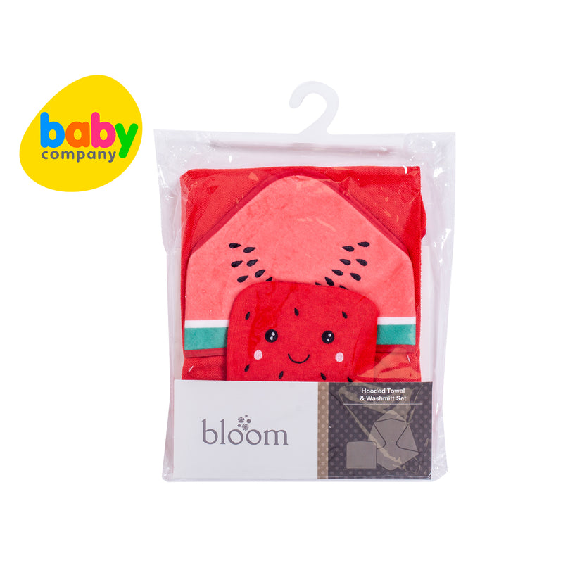 Bloom Hooded Towel with Wash Mitt - Fruits