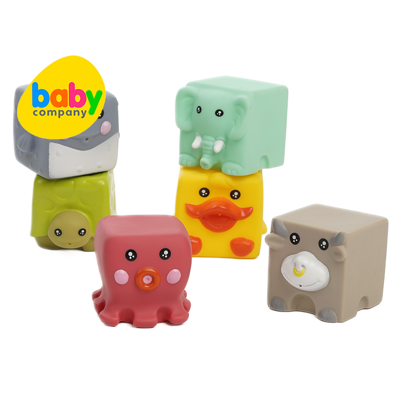 Playsmart 6pcs Silicone Blocks - Animals