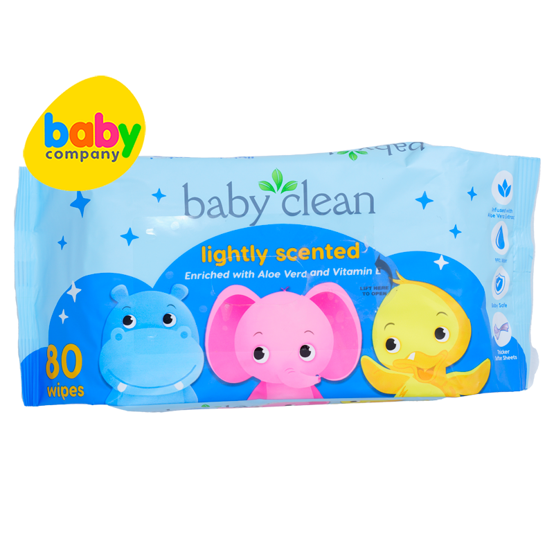 Baby Clean Lightly Scented Wipes - 80 Sheets