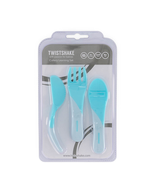 Twistshake Learn Cutlery 6+m - Pastel Blue