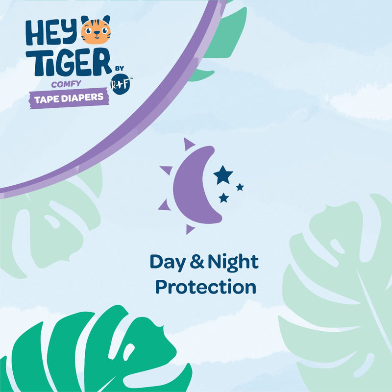 Hey Tiger Comfy Tape Diapers, Convenience Pack - Newborn, 24 pads