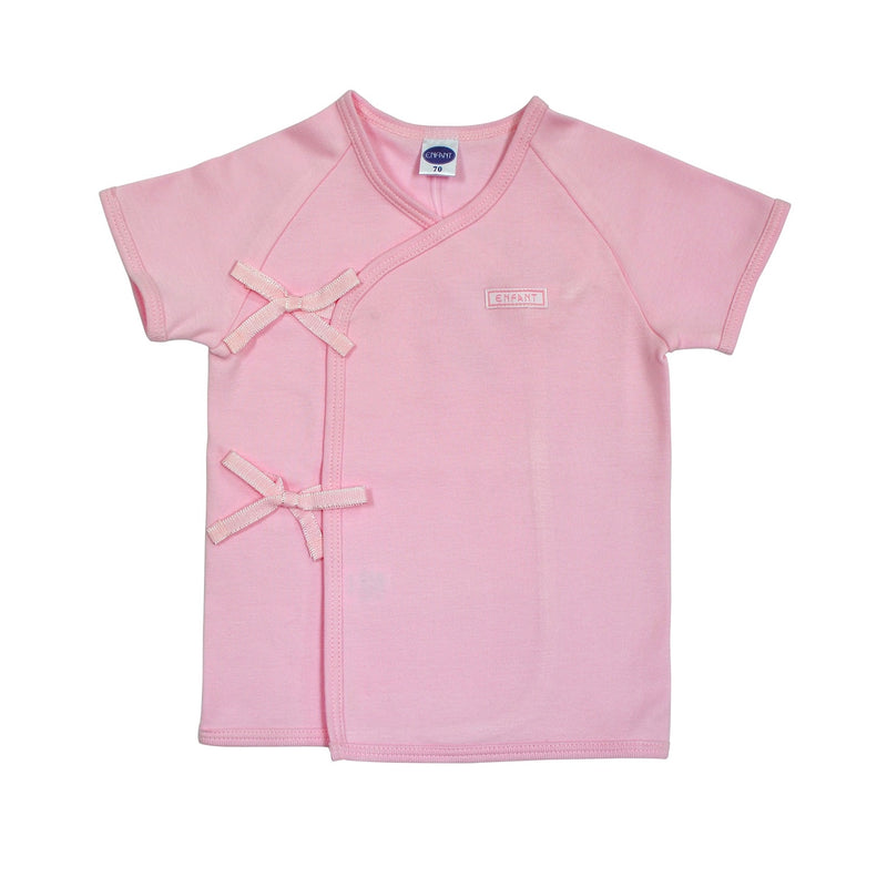 Enfant Short Sleeves Tie-Side Shirt, Pink