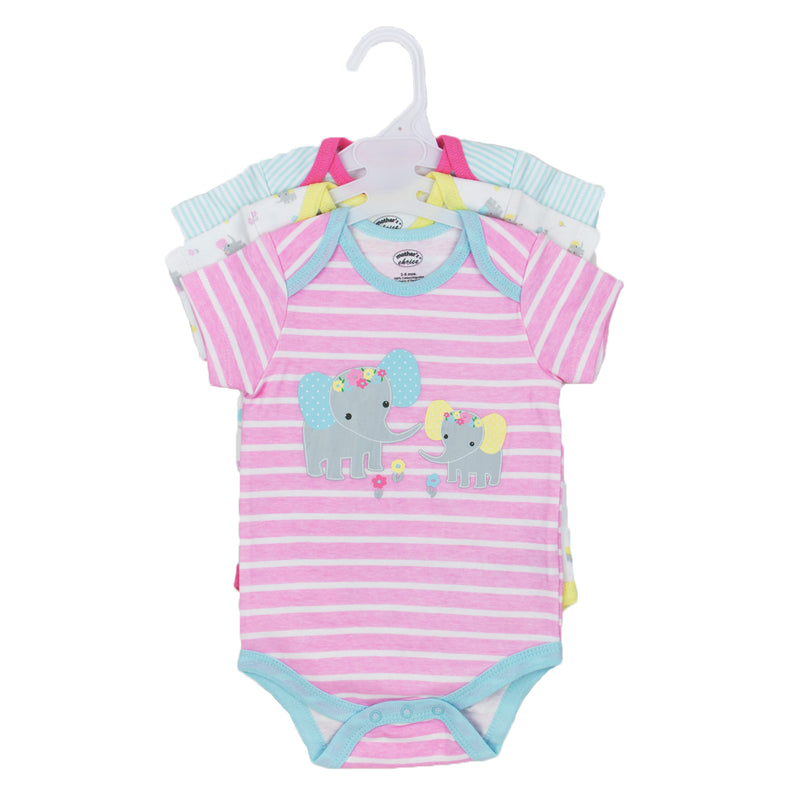 Mother's Choice 3-Pack Short Sleeves Onesie Elephant