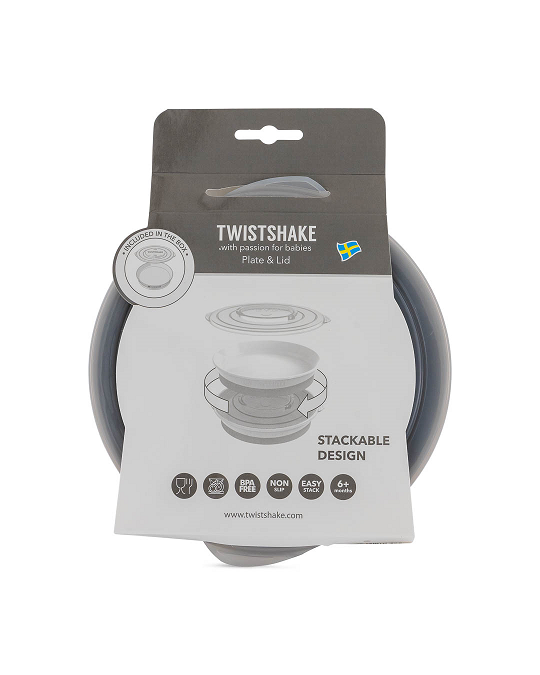 Twistshake Plate 6+m - Pastel Grey