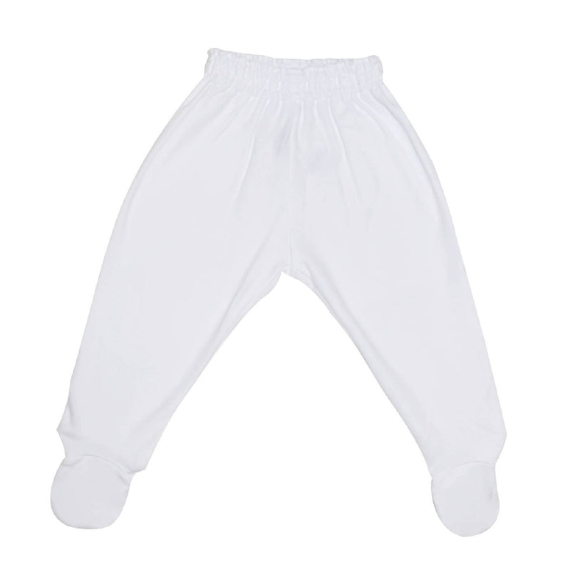 Enfant Pants with Footsie, White