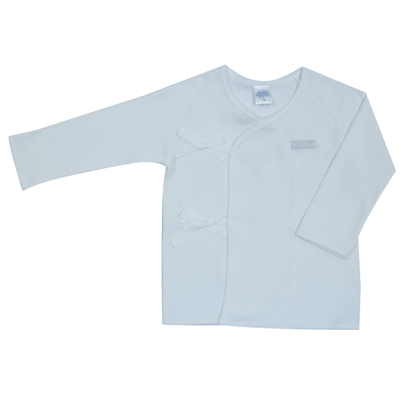 Enfant Long Sleeves Tie-Side Shirt, White