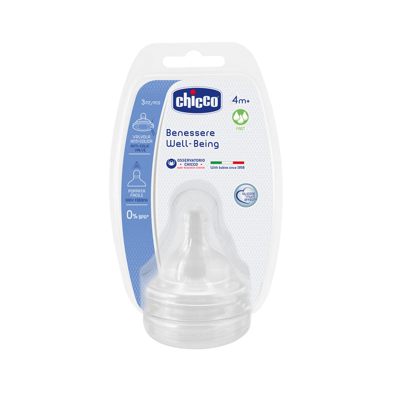 Chicco 3-pack Silicone Teat Fast Flow
