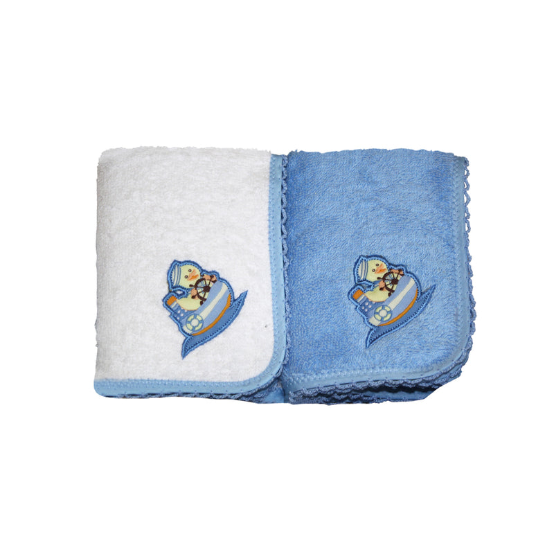 Baby Martel Face Towel White/Baby Blue