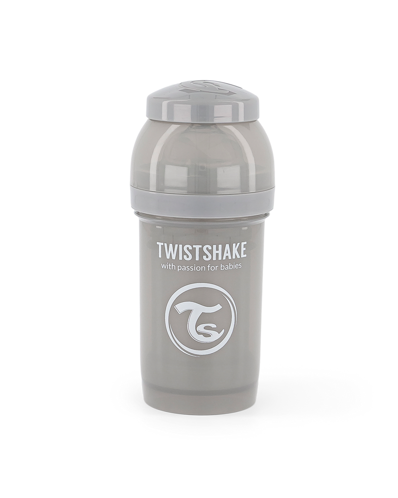 Twistshake Feeding Bottle Anti-Colic 180ml - Pastel Grey