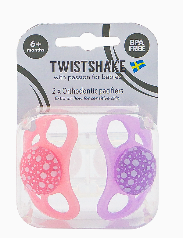 Twistshake Pacifier 2 pcs/pk - Pastel Pink Purple
