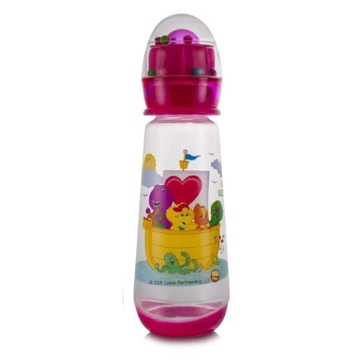 Barney 9oz Rattle Hood Bottle