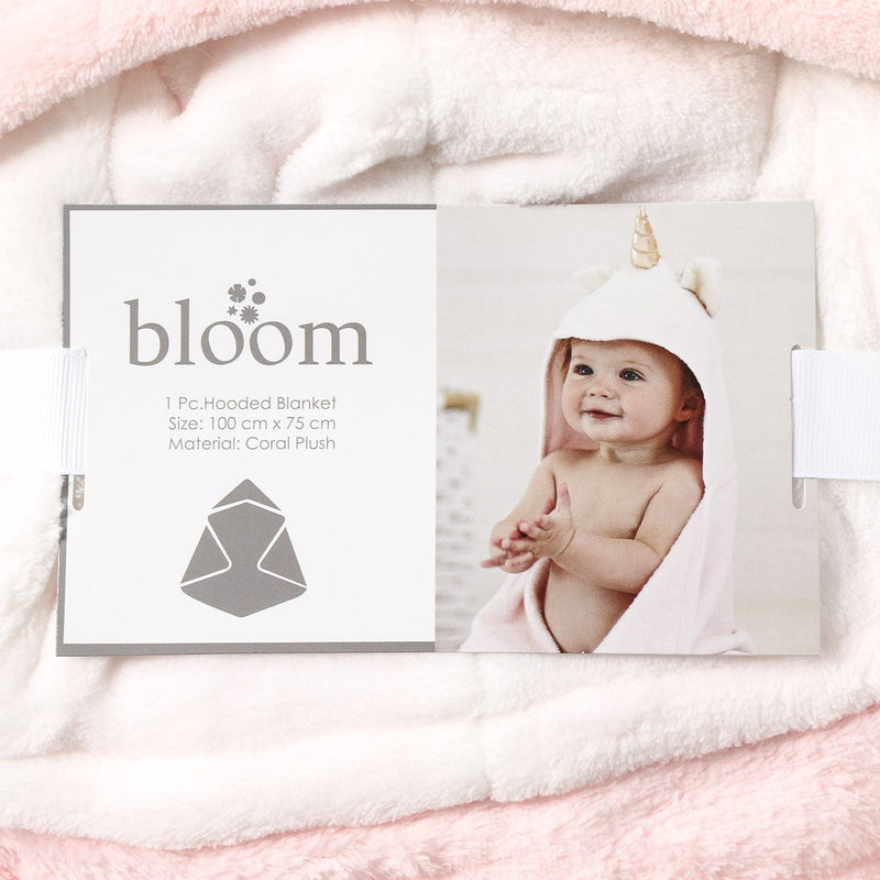 Bloom 45x34 Pink Hooded Unicorn Horn Fleece Blanket