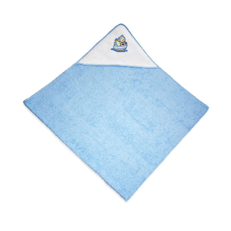 Baby Martel Hooded Towel Duck In Ship - Baby Blue