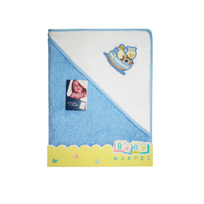 Baby Martel Hooded Towel Duck In Ship - Baby Blue