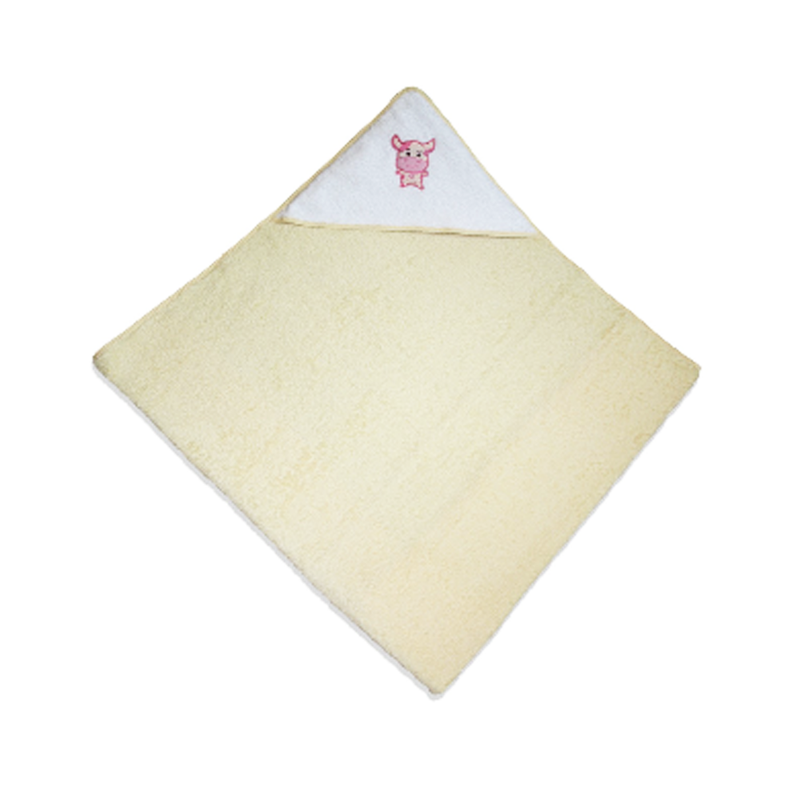 Baby Martel Hooded Towel Ms. Moo - Soft Maize